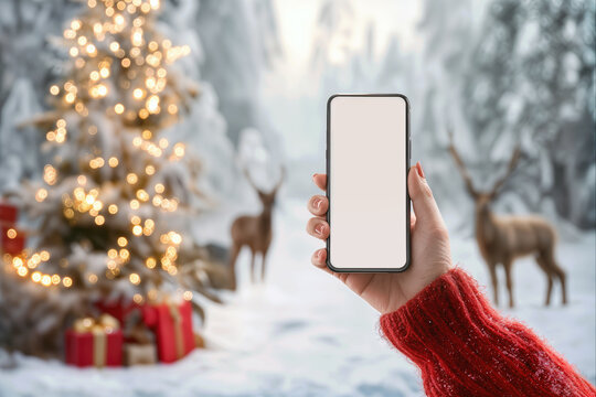 Christmas 2025 smartphone photo with festive background