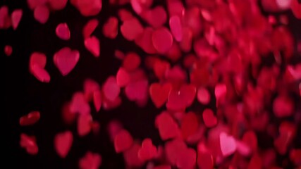 Falling red heart confetti for Valentines Day Paper Decoration Romantic Wedding Celebration Anniversary Party - Powered by Adobe