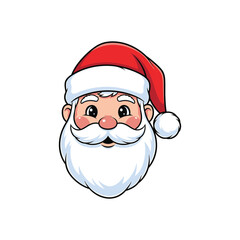 Cartoon santa claus face with beard
