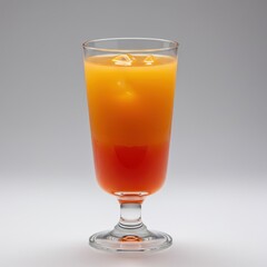 Classic layered tequila sunrise cocktail drink in a tall glass, bright colors, isolated against a pure white background, tequila, simple, menu
