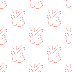 snap of fingers seamless pattern isolated on transparent background.