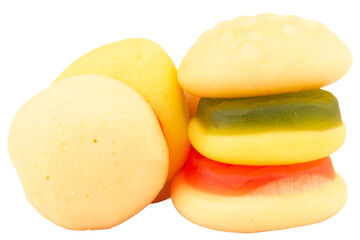 Jelly burger on white background
