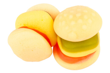 Jelly burger on white background