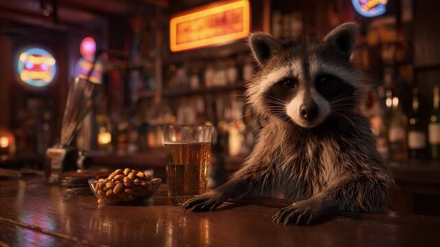 Inviting cozy tavern setting with friendly local patrons and warm glow