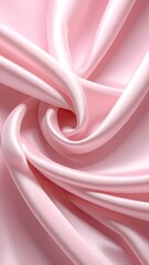 Obraz premium A swirl of smooth, lustrous, light pink satin fabric with elegant, soft folds