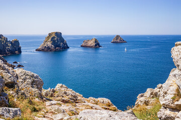 Three rocks at Pen-Hir cape in Bretagne - France