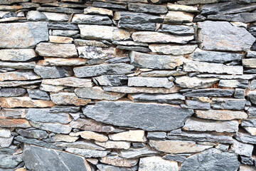 dry-stone wall, which is a wall constructed from stones often used in landscaping, as property boundaries