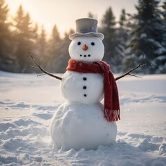Obraz premium snowman in the snow