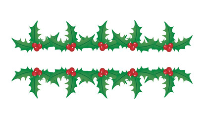 Minimalist Christmas card with holly design