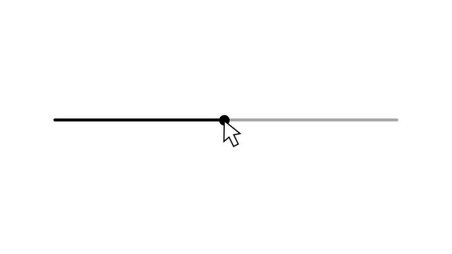 Mouse cursor slide over click volume up button on white Background. Mouse Cursor Clicks Volume Up. Device Screen View of Cursor Sliding Increase Sound to Music Song Track or Video Media Player.