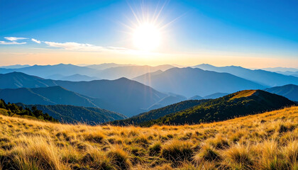 sunrise in the mountains