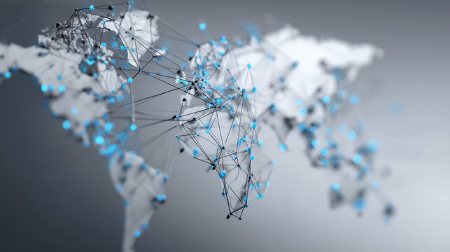 Global Supply Chain Network Connectivity Abstract Visualization