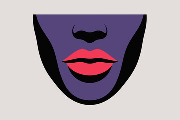 Stylized Portrait of a Woman with Bold Color Palette Exuding Confidence and Mystery