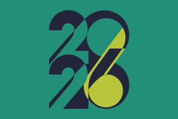 Stylized Modern Typography of 2026 and 2028 in Vibrant Colors