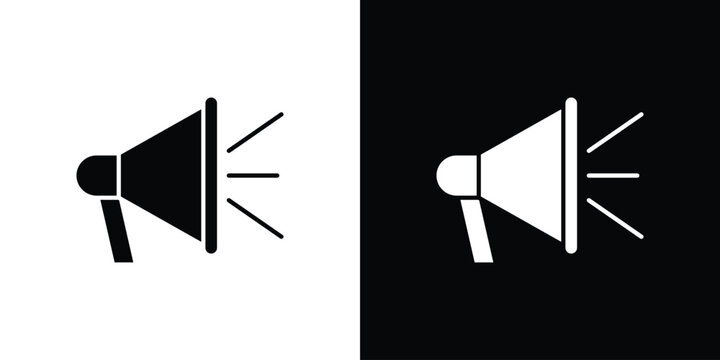 Megaphone icons. Simple solid style. Glyph vector illustration isolated