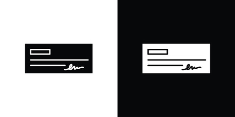 Money check icons. Simple solid style. Glyph vector illustration isolated