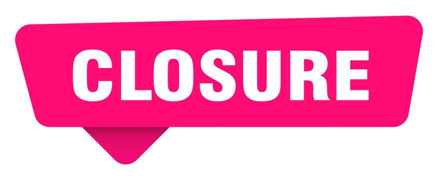 closure magenta sticker isolated on transpatent background. closure sign