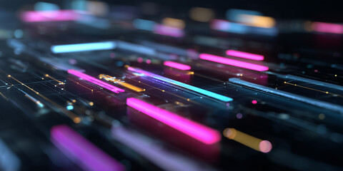 futuristic project management diagram with floating task layers time tracks geometric progress indicators and abstract digital structure