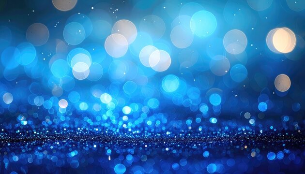 Shimmering blue glitter surface with a dreamy, out-of-focus light background