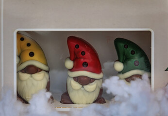 Santa chocolates at an artisanal stand, Zurich Christmas Market, Switzerland