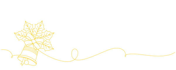 Christmas bell line art. Christmas bell vector decoration