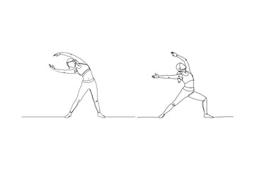 Fototapeta premium Two figures in dynamic poses illustrating movement and action