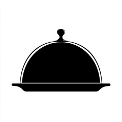 Obraz premium domed food server on a white background in a simple style