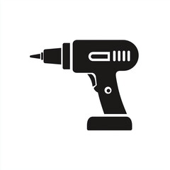 black electric drill with a pistol grip on a white background in a vector style