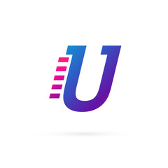 Speed U Letter Logo | Fast Gradient U Monogram | Modern Motion Branding Icon