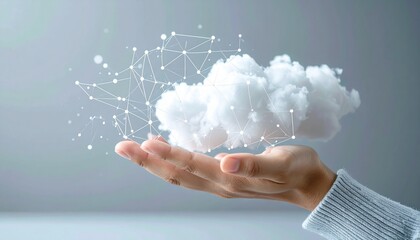 businessman hand with cloud computing concept
