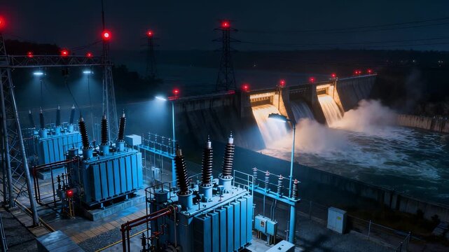 Bright flashing beacons illuminate intense water release and control