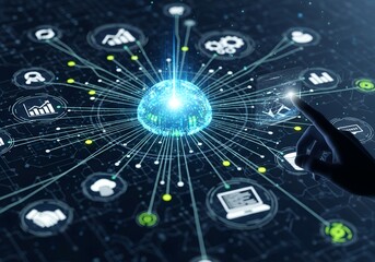 Dynamic technology interface controlling data flow with intuitive touch control for streamlined business operations and enhanced digital experiences