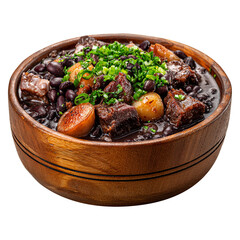 Feijoada or beans stew isolated on transparent background