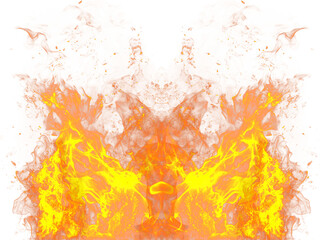 Collection of Bright, fiery flames rising against a dark black background and Transference