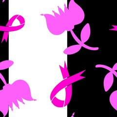 Breast cancer month seamless pink ribbon day mammogram pattern for medical accessories and medicine textiles