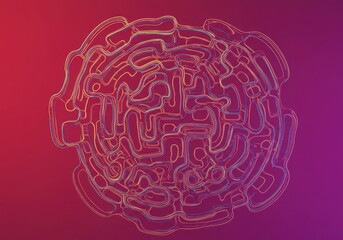 Intricate hand-drawn winding lines forming a complex labyrinthine puzzle structure suggesting challenge, difficulty, and problem solving, testing, metaphor, illustration