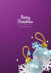Festive greeting card design with elegant gold decorations and soft white elements for Christmas and New Year themes