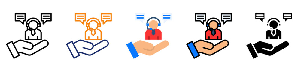 Customer Service Icon Multiple Style Collection Set 