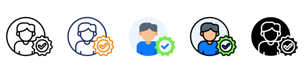 Account Verification Icon Multiple Style Collection Set 