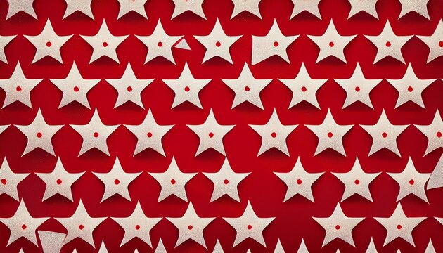 white stars with red dotted borders in pattern - Powered by Adobe