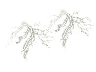 Collections of Bright electric flashes of a lightning bolt illuminate the night sky during a powerful thunderstorm