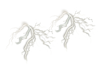 Collections of Bright electric flashes of a lightning bolt illuminate the night sky during a powerful thunderstorm