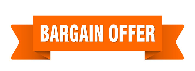 bargain offer ribbon isolated on transparent background. bargain offer ribbon