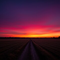 Tramonto Rosso Viola Infuocato Sulla