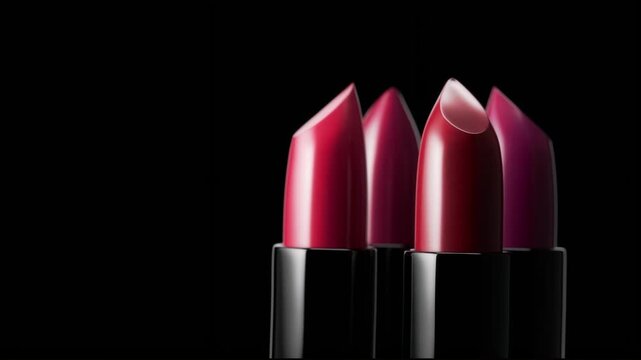 Red glossy lipstick 3d rendered animation