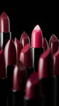 Red glossy lipstick 3d rendered animation