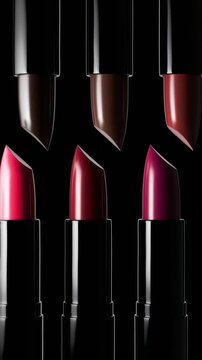 Red glossy lipstick 3d rendered animation
