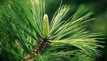 Close Up Of Green Pine Needles