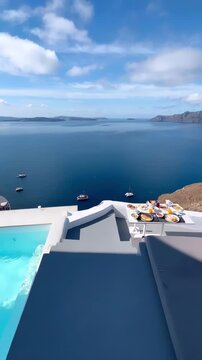 Luxury Santorini Suite Walkout to Private Terrace & Infinity Pool &ndash; POV Caldera View