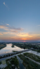 Photo aérienne de Beaugency en Val de Loire. Aerial photo of Beaugency in the Loire Valley.